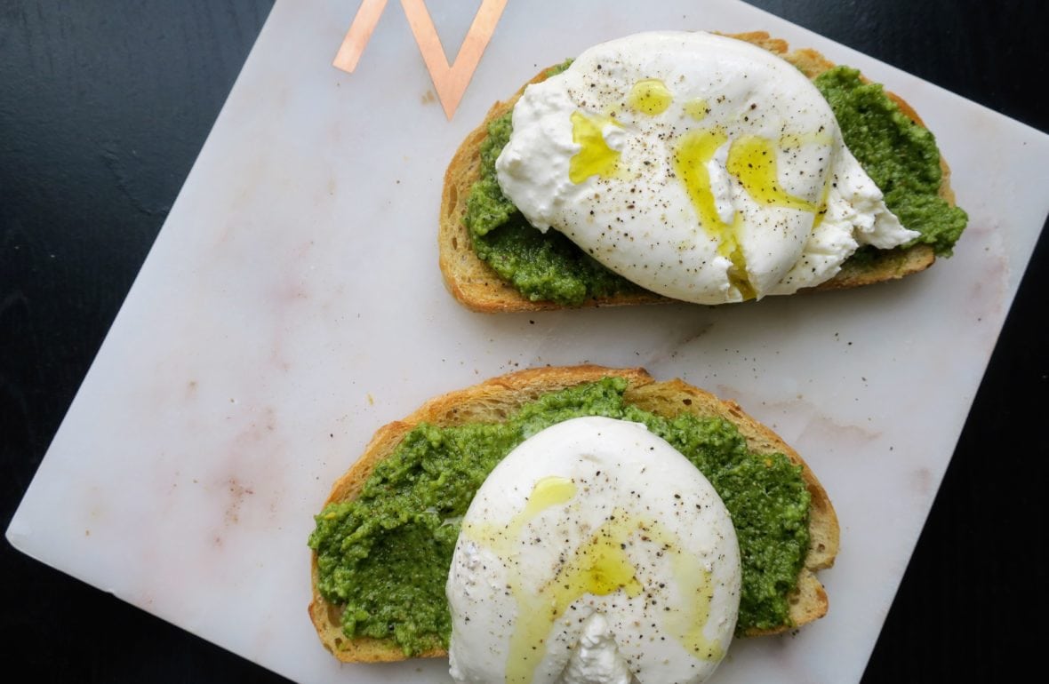 Burrata Pesto Bruschetta