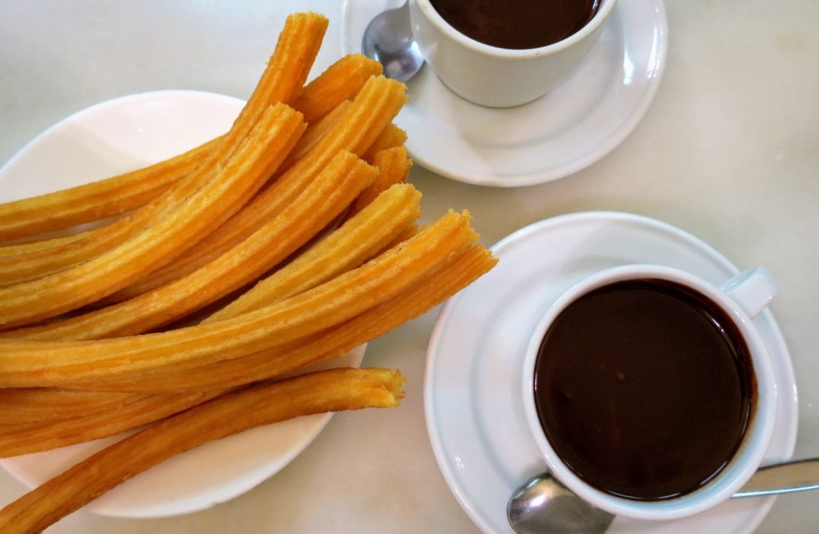 Churros y Chocolate at Chocolateria San Gines